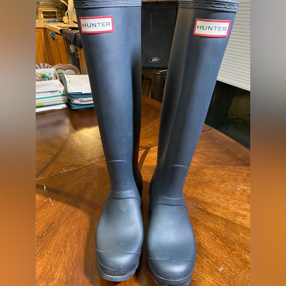 Hunter Navy Adjustable Rain Boots